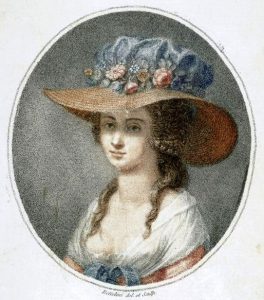 Figure 2: Bettelini, Pietro (1763-1829) Portrait of Nancy Storace (1765-1817), English soprano. Printed in April 12, 1788 by Moltens Colnaghi & Co No. 32 Pall Mall, and in Paris by chez Tessari Zanna et Ce. Quay de Augustins No 42.