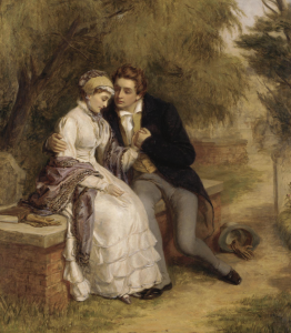 William Powell Frith, 'The Lover's Seat: Shelley and Mary Godwin in Old St Pancras Churchyard'